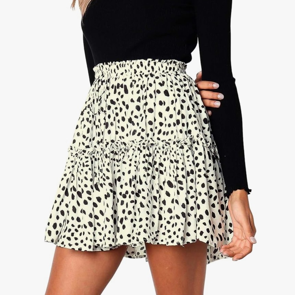Layered Ruffles Tie up High Waist Short Pleated Skirt